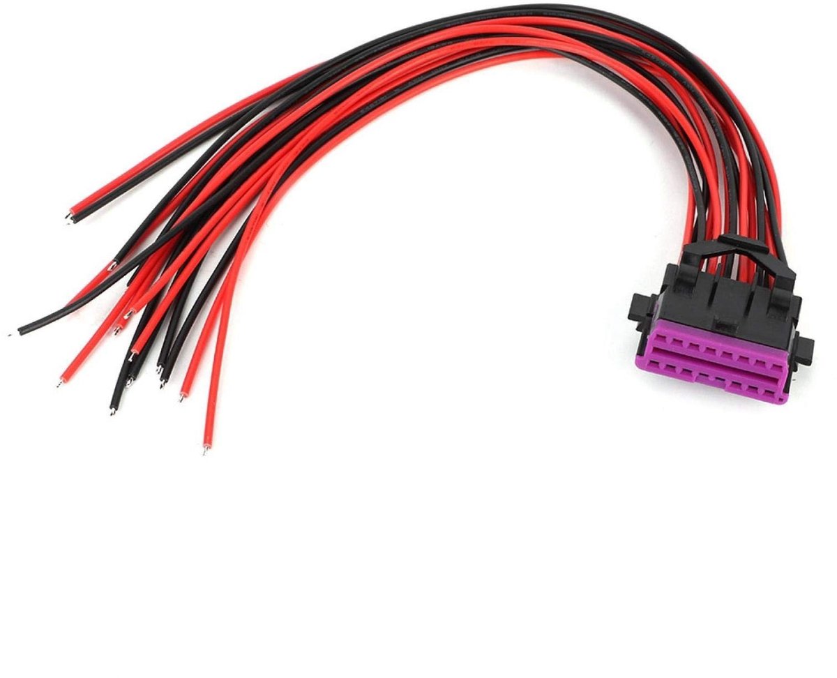 aladdien - 16Pin Opening Vrouwelijke Kabel - Professionele Adapter - Betrouwbaar en Praktisch - Populaire Kleur - Auto Reparatie Tool - OBD2 Verleng..
