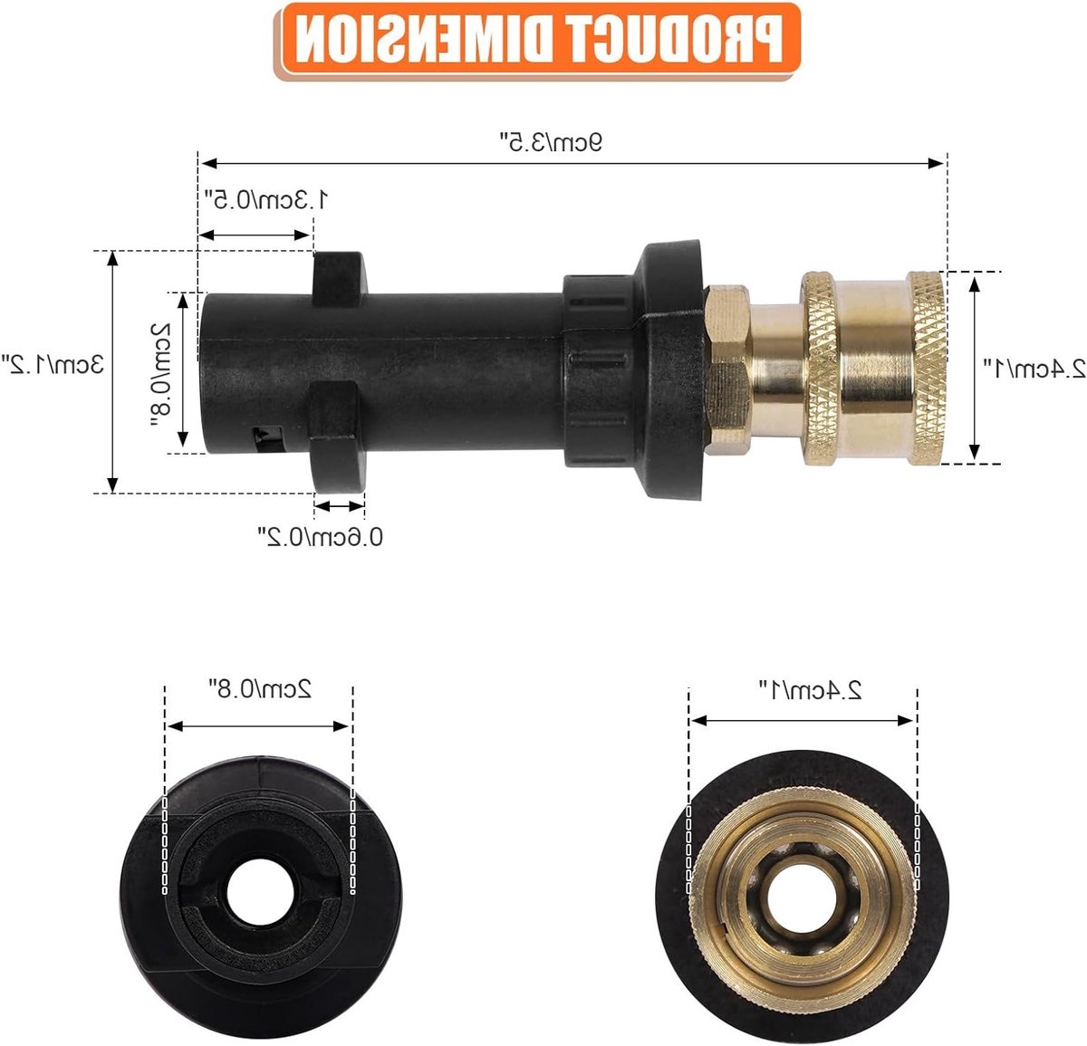 Dailygoods - Hogedrukreiniger Accessoires - Karcher Adapter - 1/4" Quick Connect - Met 5 Power Nozzle Tips - Voor Karcher K2 K3 K4 K5 K6 K7 – foto 4