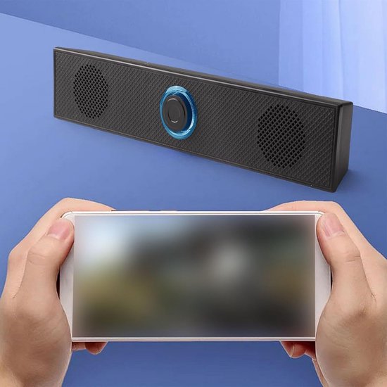 USB Soundbar met Draadloze & Bedrade Verbinding voor TV, PC en Laptop - Stereo Geluid — afbeelding 4