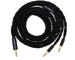 Linsoul Tripowin GranVia High Purity OFC Audio Replacement Headphone Cable, Length 1.5m, Dual 3.5mm Jacks for HE4XX/HE-400i/HE400se/Goldplanar(Black, 3.5mm)