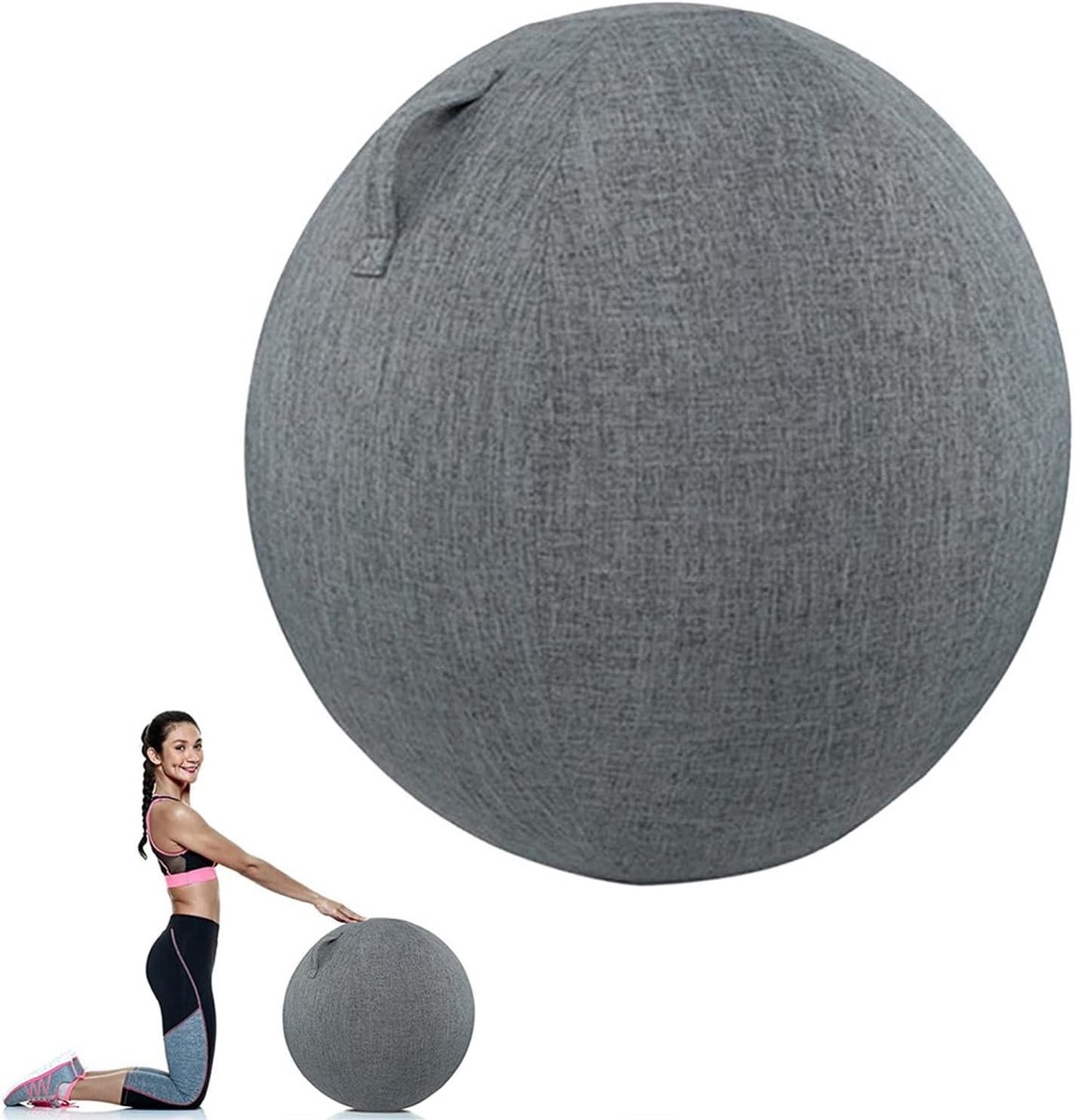 Fitness Bal - Zitbal Bal - Houding Verbeteren - Anti-Burst Materiaal - 75 cm - Grijs