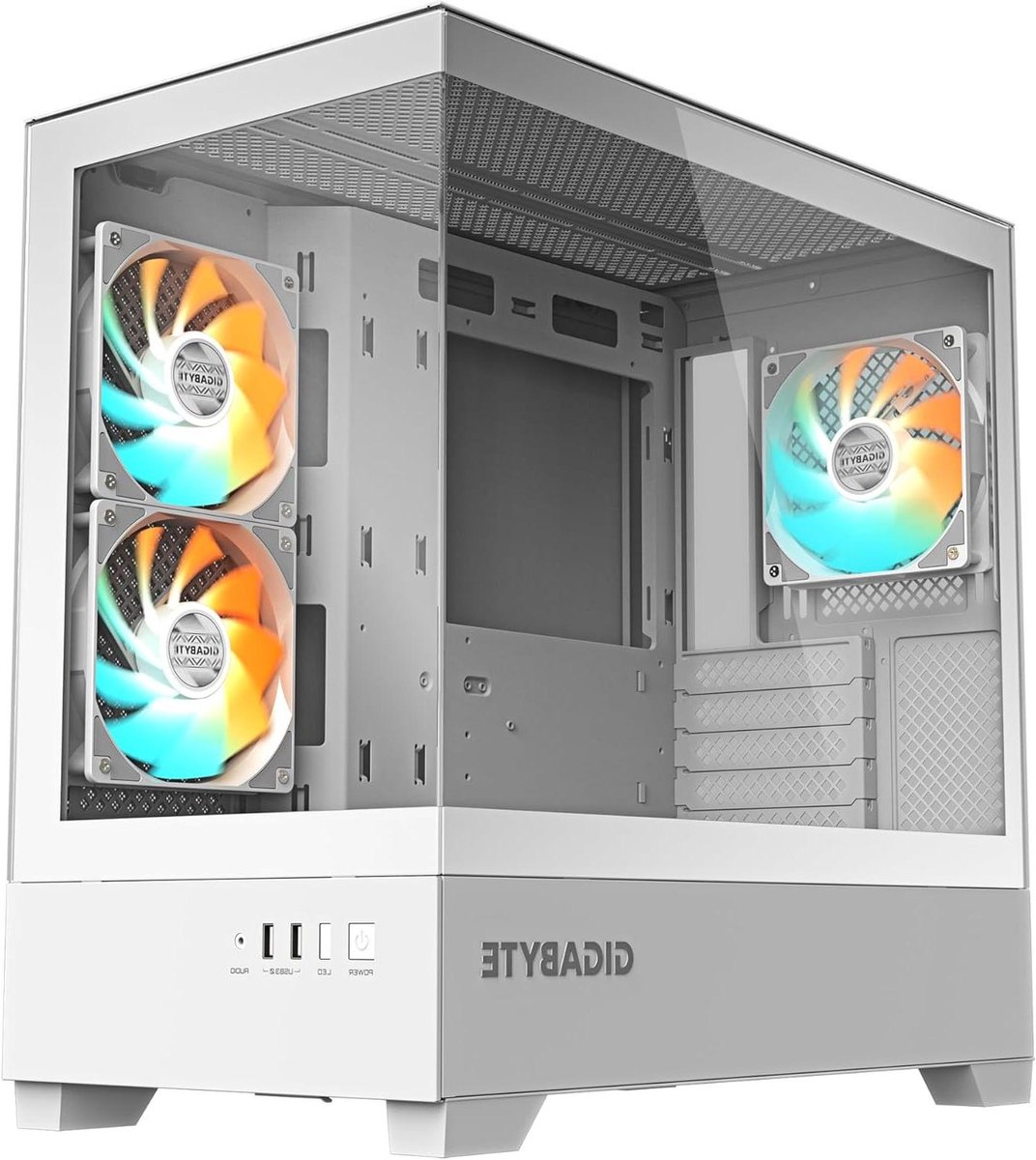 PC Behuizing - Computer Kast - Componenten Beschermen - Gehard Glas Paneel - Mid Tower - Wit