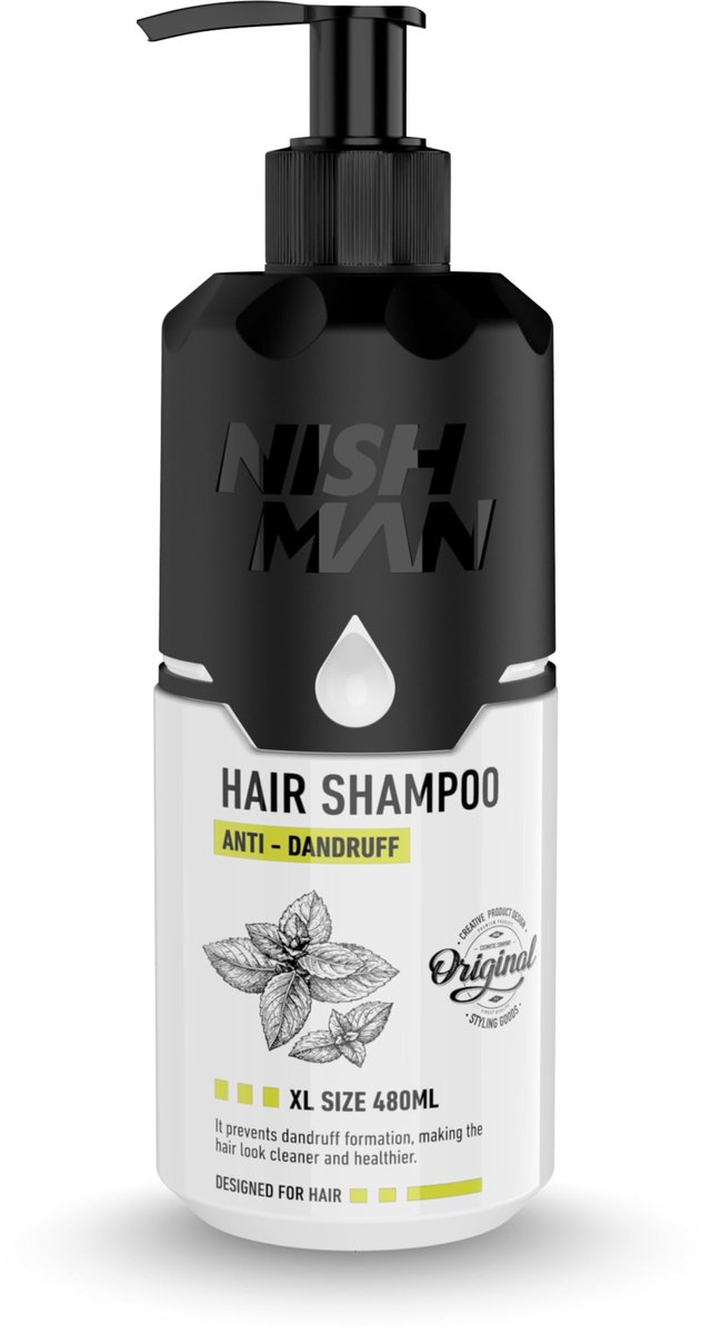 Nishman Anti Dandruff Shampoo 480 ml - Professionele Haarverzorging - voor Dagelijks Gebruik