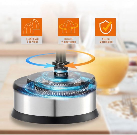 KAD® Sapcentrifuge - Elektrische Sapcentrifuge voor Fruit en Groenten - Smoothie Maker & Slowjuicer - Zwart en Zilver - 15cm x 15cm x 21cm van Merkloos — afbeelding 4