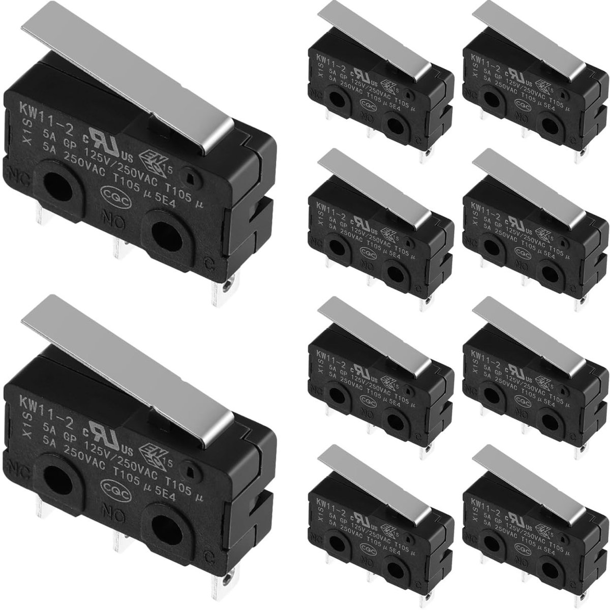 aladdien - Mini Micro Switch - 10 Stuks - Betrouwbaar en Robuust - Zwart - Switch - Ideaal voor Elektronische Toepassingen - 3 Pin