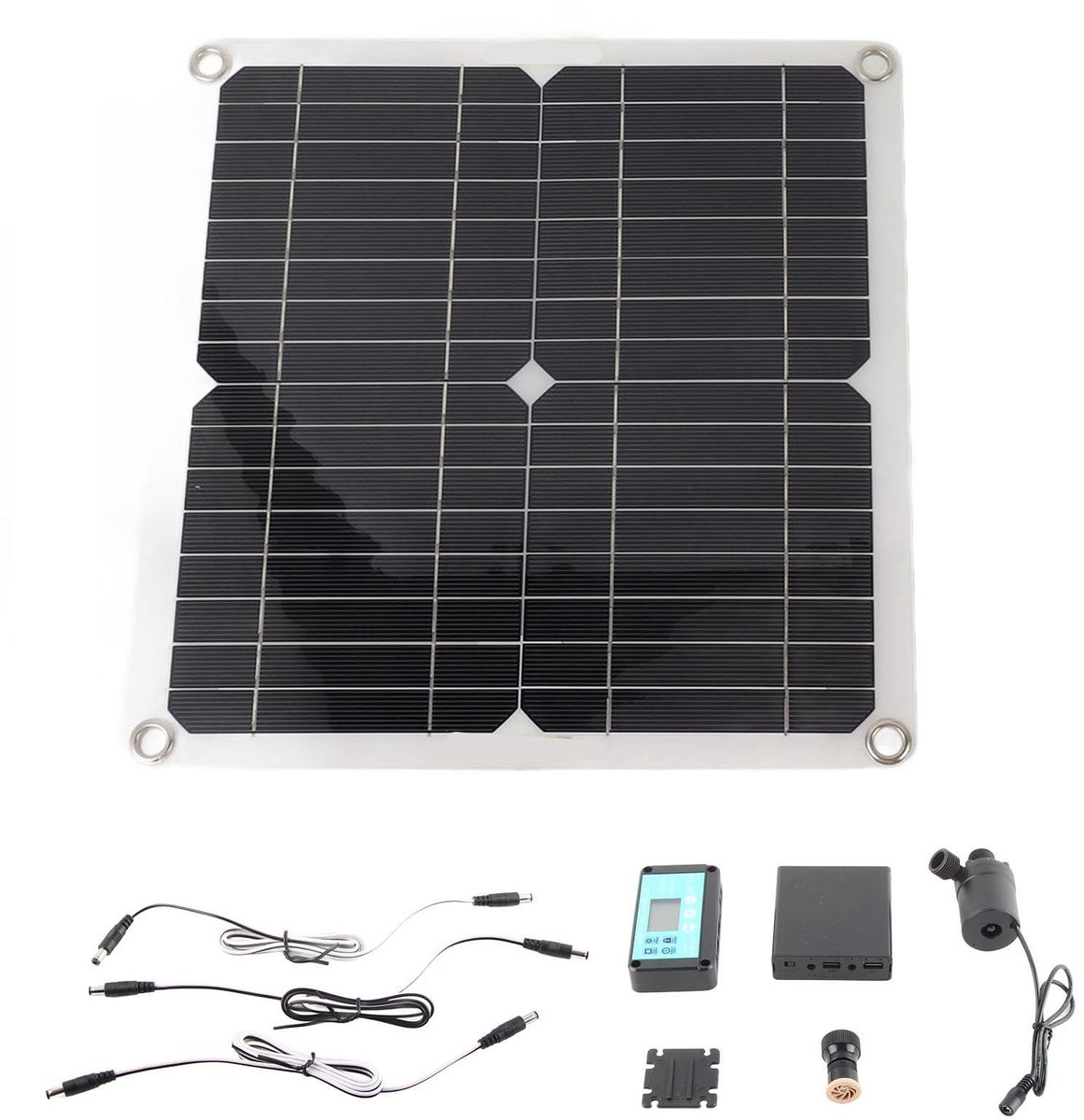 Solar Water Pump Kit - 22W Zonnepomp met Accubox en Tijdregeling voor Tuin en Vijver