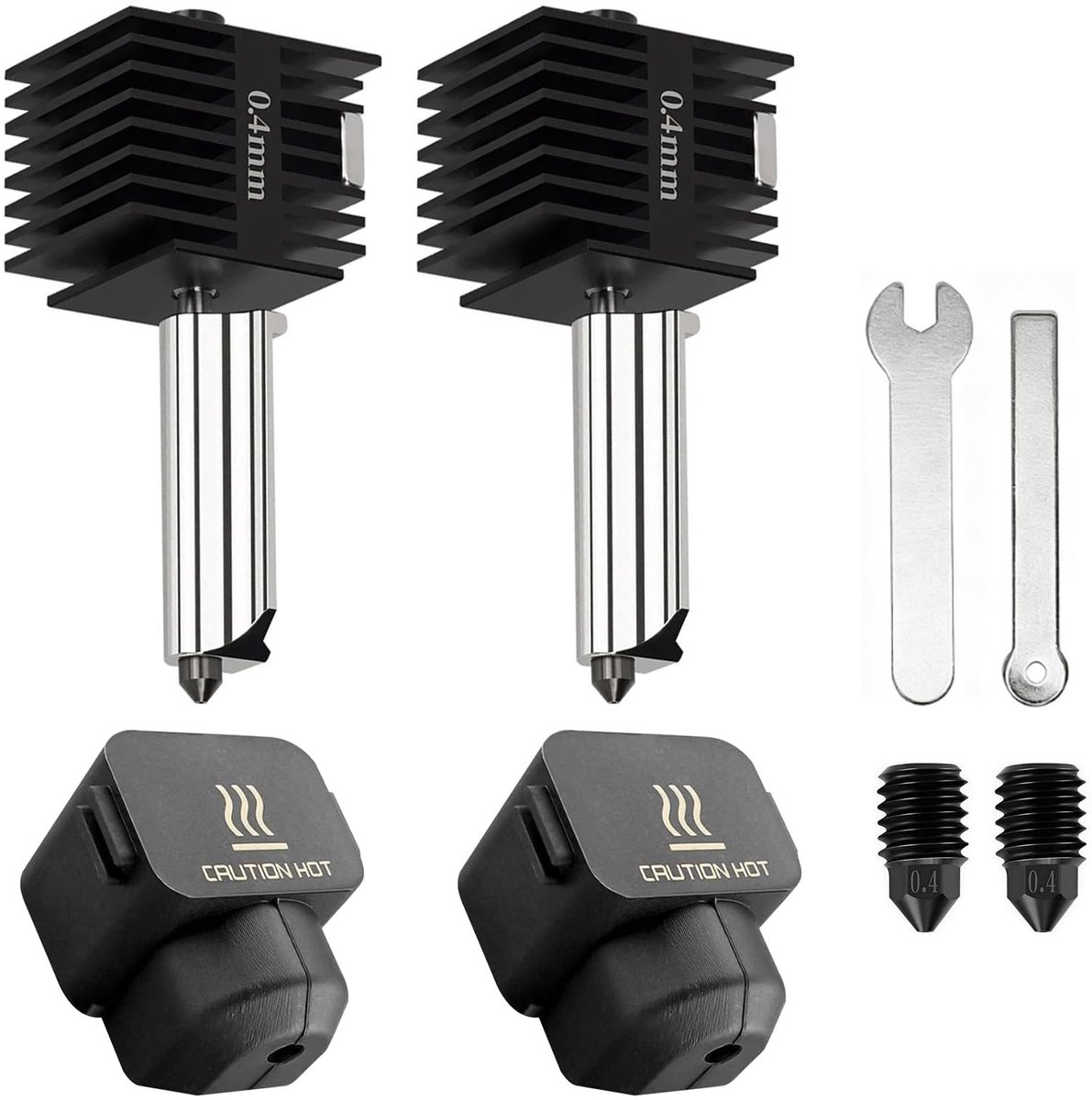 SPHProducts - Hotend Kit - Vervangende Printkop - 2x 0.4mm - 3D Printers - Hoge kwaliteit - Voor Bambu Lab - Model A1/A1 Mini
