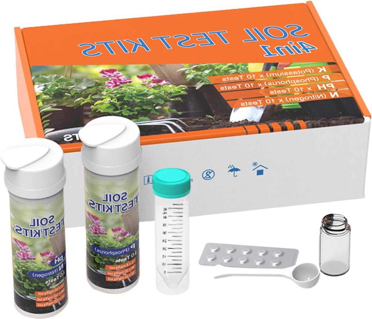 Bodemtestkit - pH meter - Planten Groei Optimaliseren - 4-in-1 Analyse - 18 x 12 x 5 cm - Grijs