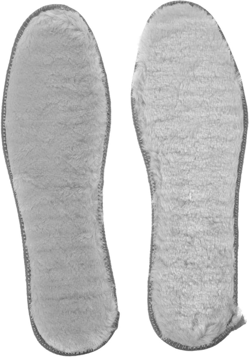 Warme Pluche Inlegzolen - Winterzolen Schoenen - Voeten Warm Houden - Antislip Bodem - 4 Paar - Grijs