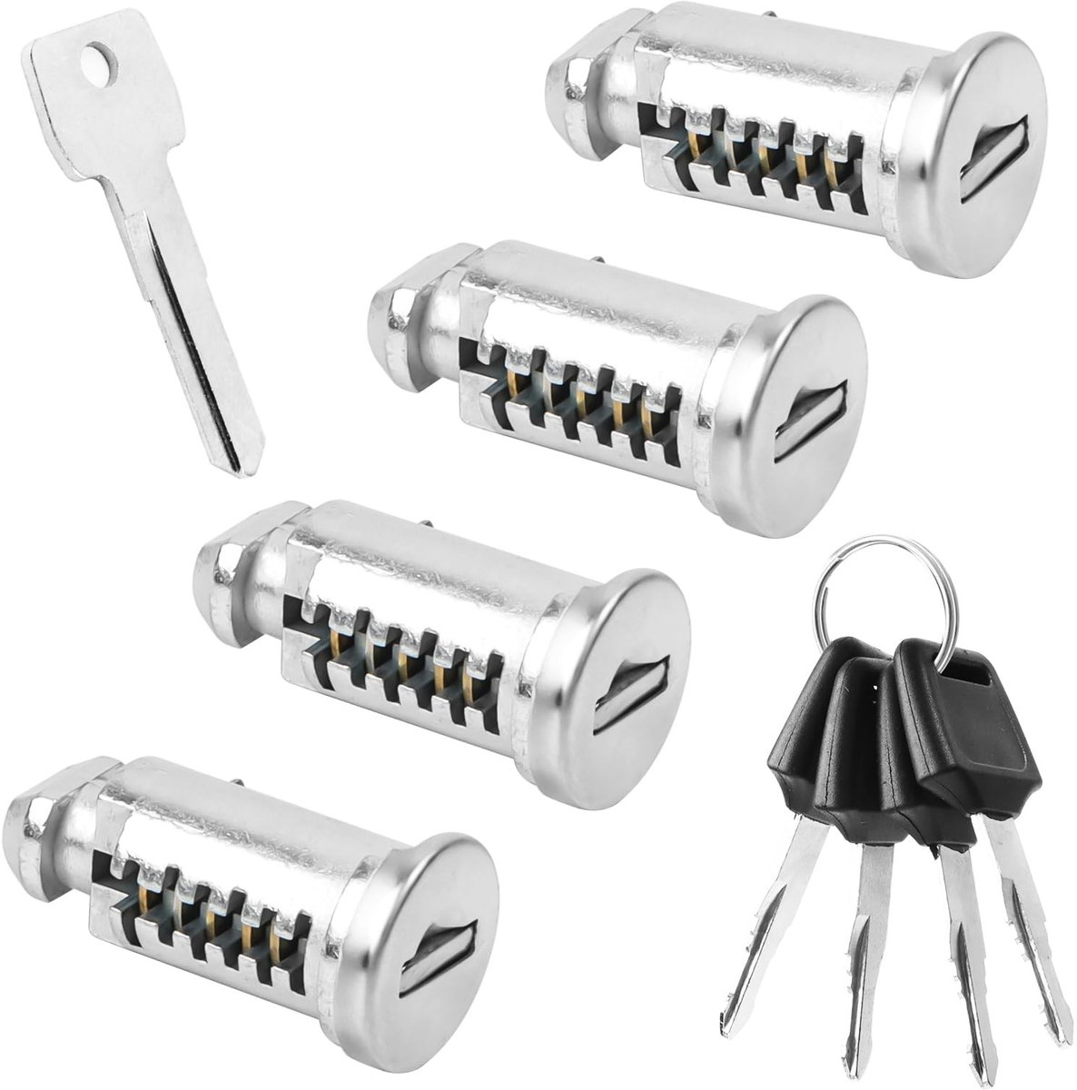 aladdien - Universele Dakkoffer Slotset - Veiligheidsvergrendeling - Inclusief 4 Sloten - Aluminium - Eén Sleutel Systeem - Geschikt voor Dakkoffers...
