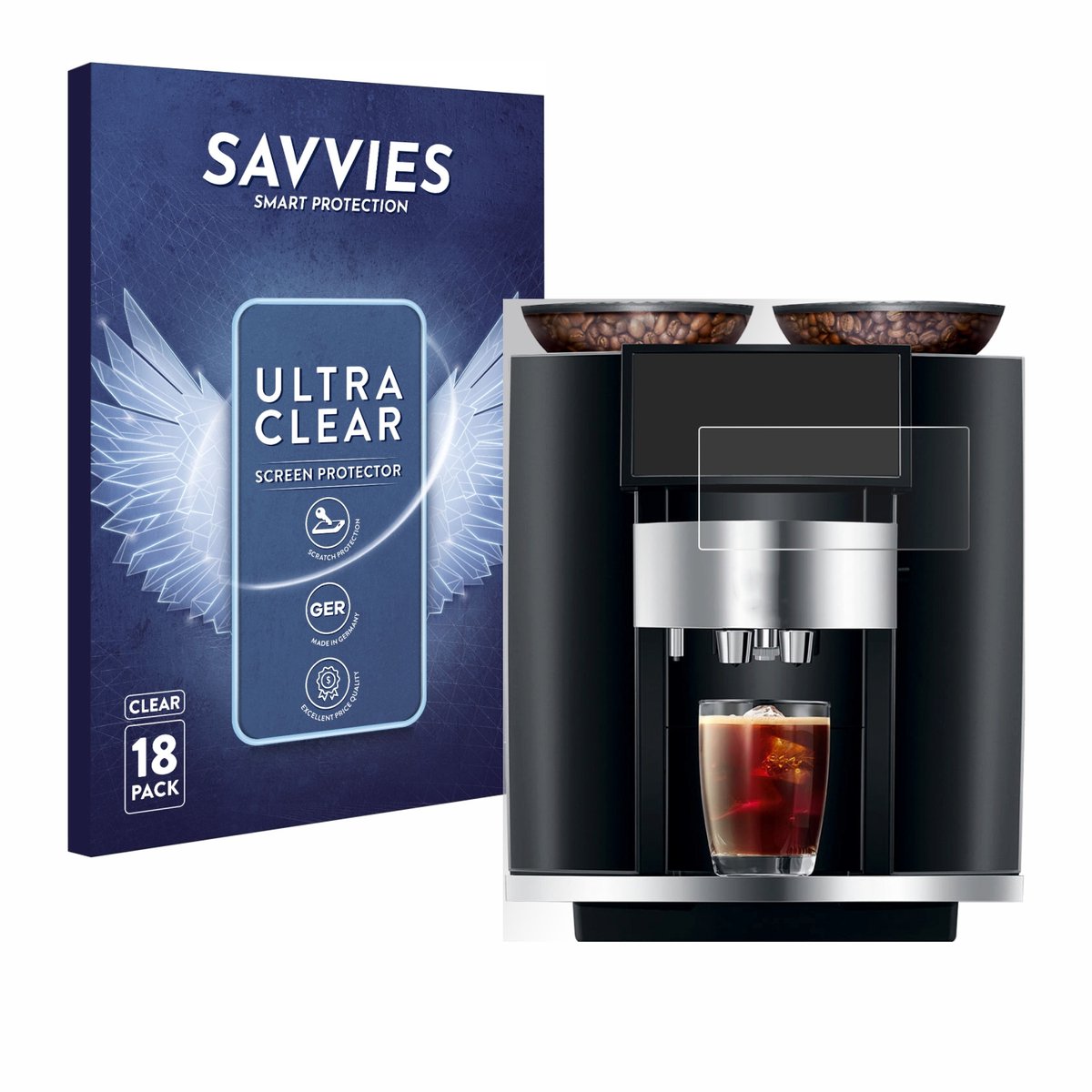 Savvies - Screenprotector voor Jura Giga 10 - Folie Beschermfolie transparant 18 Stuks
