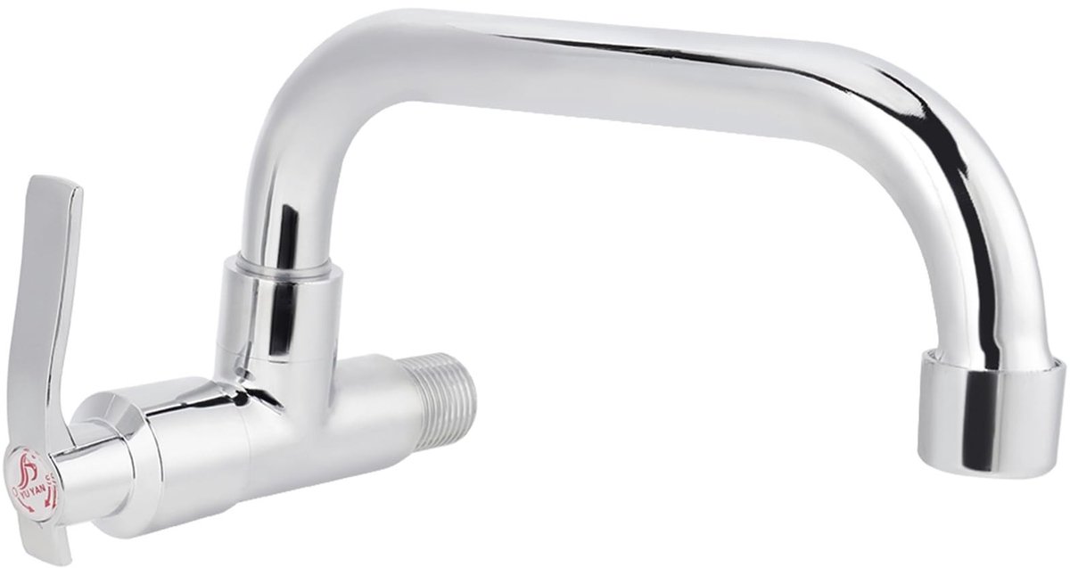 aladdien - Koudwaterkraan - Wandgemonteerd - Draaibaar - Zilver - Aanrechtkraan - Keuken - 20 cm