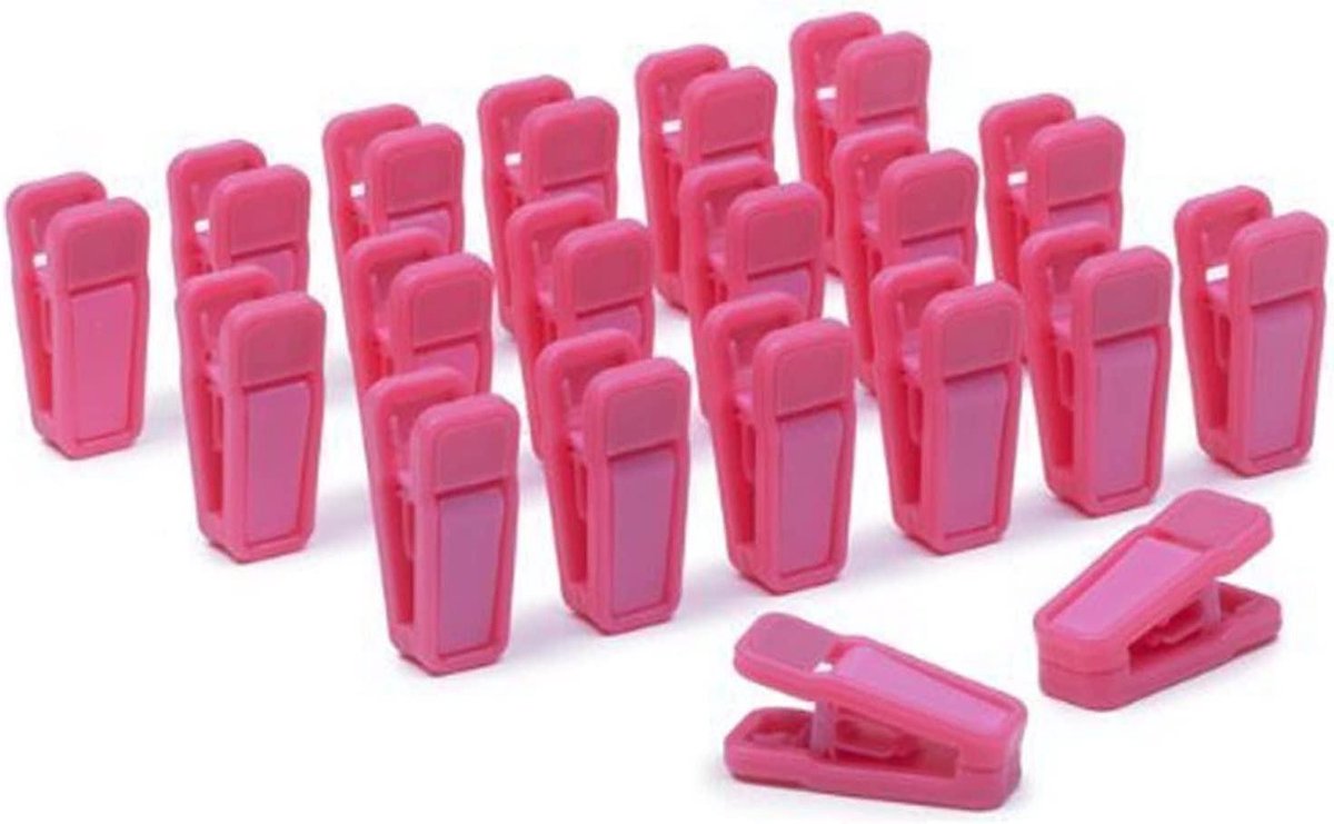 Kledinghangers - Wasknijpers - Kleding Drogen - Metalen Veer - 20 Stuks - Roze
