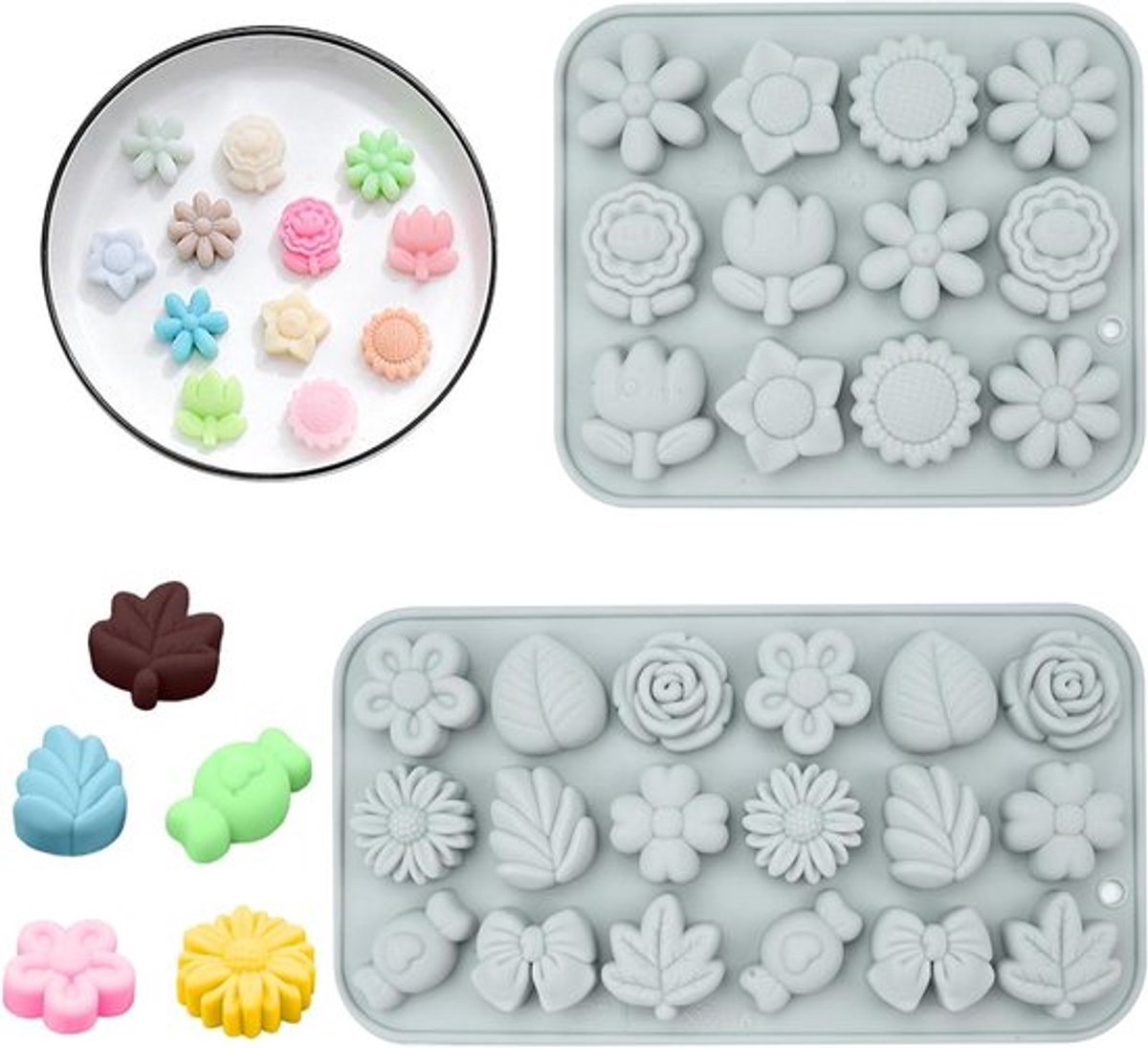 Siliconen Bakvorm Bloemen Chocolade Mallen DIY Bakken - Anti-aanbak Gelei.