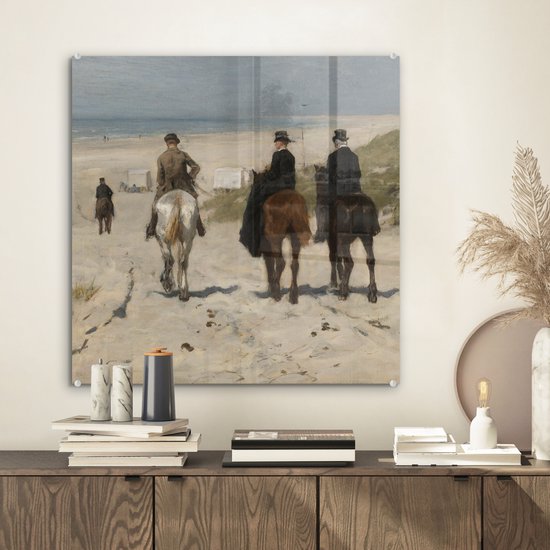 Peinture sur verre - Balade matinale le long de la plage - Peinture d'Anton Mauve - 50x50 cm - Peintures sur Verre Peintures - Photo sur Glas