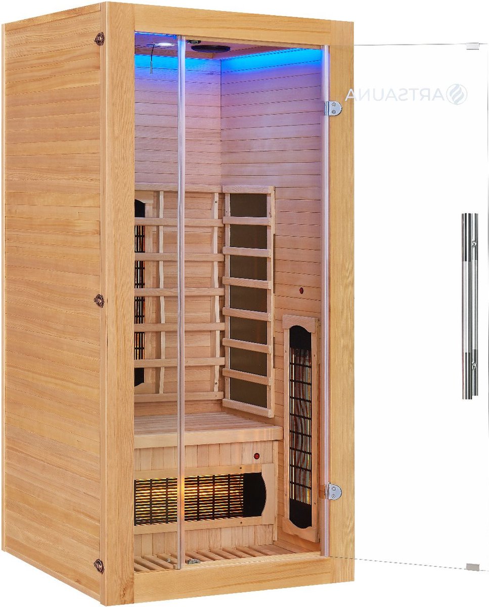 Infraroodcabine / Sauna Kiruna - 90x90x190 - Incl. LED & Bleutooth Radio thumbnail 3