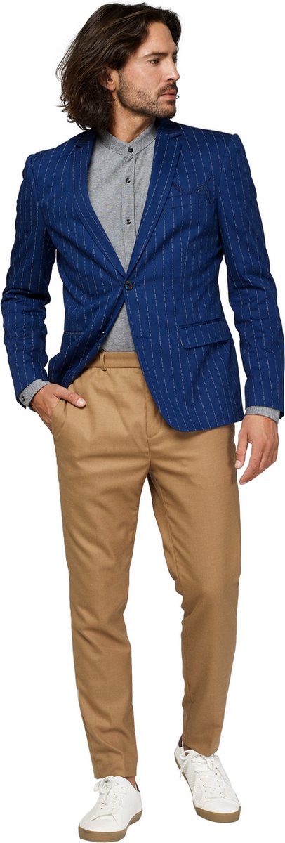 OppoSuits Deluxe Uniform - Captain - Heren Blazer - Casual Chique - Washed Navy - Maat EU 52
