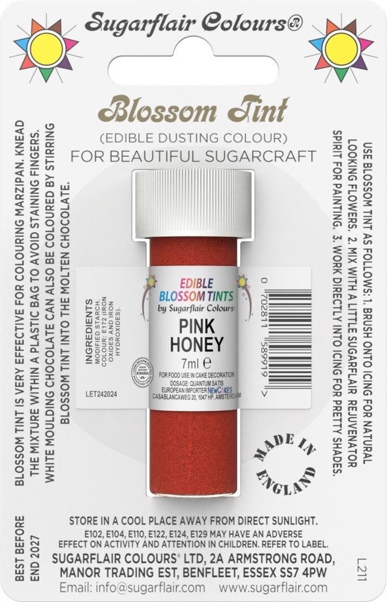 Sugarflair Eetbare Kleurpoeder - Licht Roze - 7ml - Voedingskleurstof