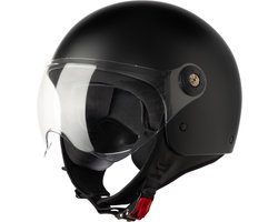 VINZ Duoro Jethelm met Vizier | Scooterhelm & Motorhelm & Brommerhelm & Snorfietshelm | ECE 22.06 goedgekeurd | Lichtgewicht 1100 gram | Inclusief Opbergzak | Mat Zwart - M