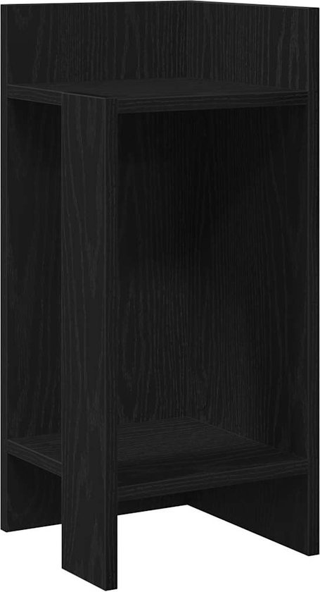 Bijzettafeltje met plank 25,5x27x60 cm zwart