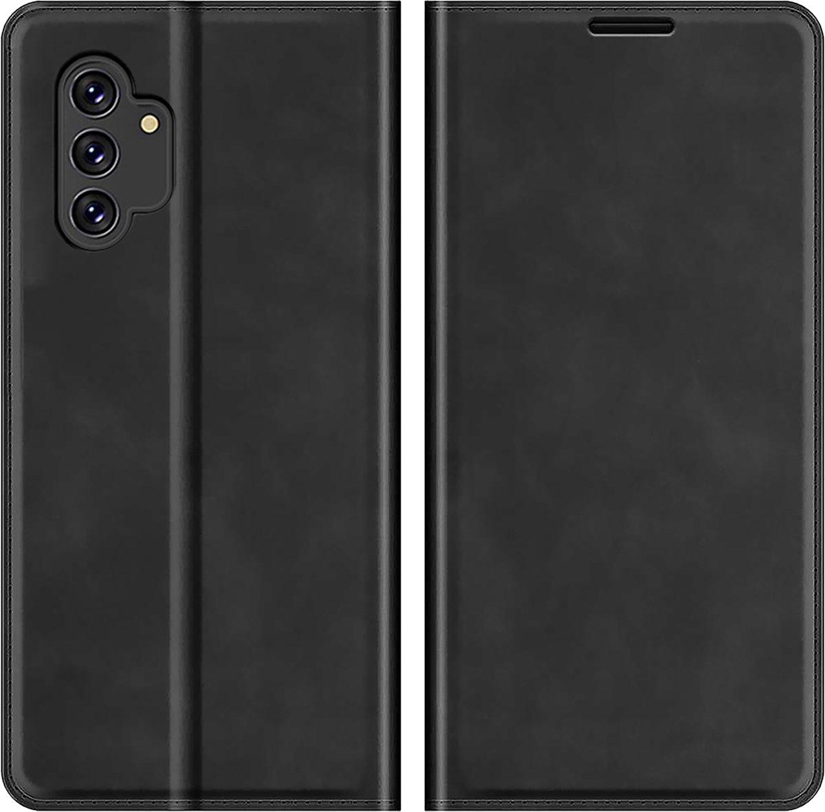 Cazy hoesje geschikt voor Samsung Galaxy A13 4G - Hoesje met Pasjeshouder - Luxe Book Case - Zwart