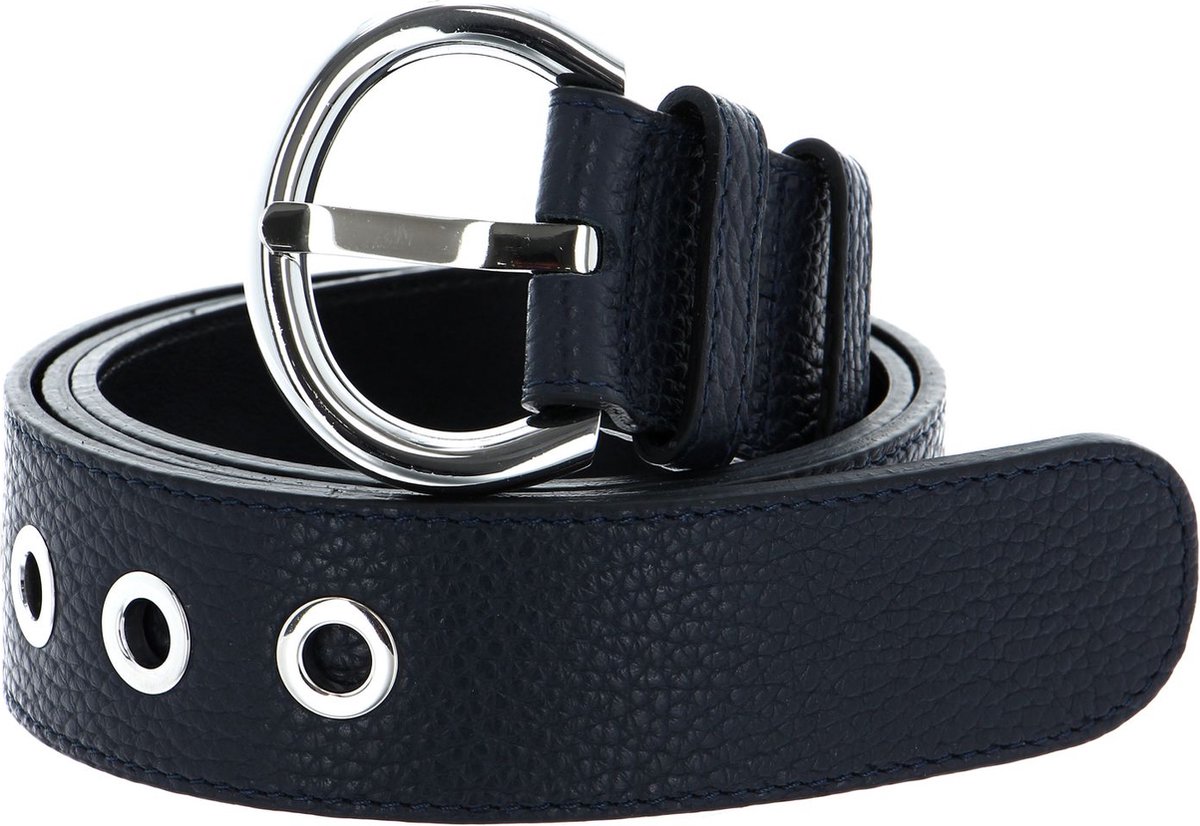 abro Leren Riem Leather Adria Eyelets Belt W100 Navy Blauw