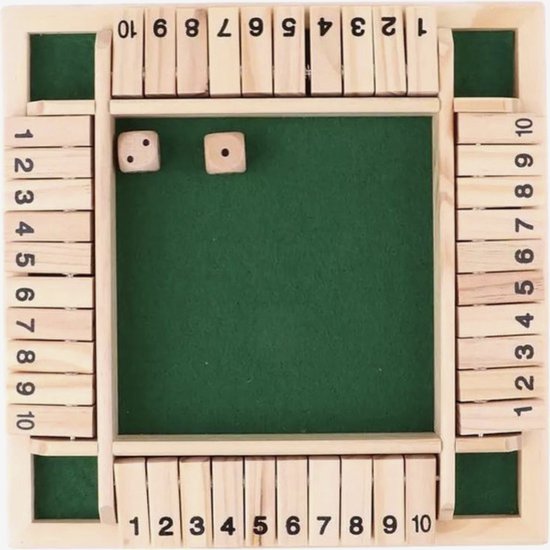 Foto: Shut the box dobbelspel 1 4 spelers houten bordspel drankspel denkspel gezelschapsspel voor volwassenen en kinderen spel voor op reis houten spel kinder spel dobbelstenen reisspel samen spelen