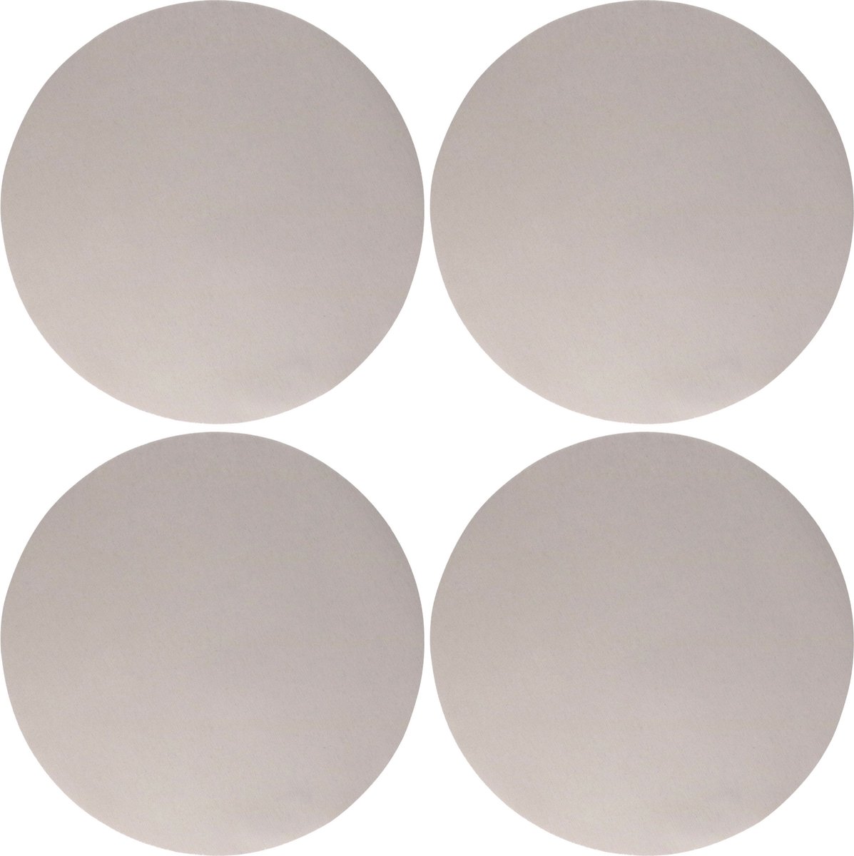Wicotex Placemats Uni - 4x - grijs - rond 38 cm - anti slip laag - Teflon coating toplaag