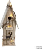 Vogelhuisje met LED verlichting 42cm hoog bo