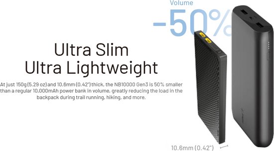 Banque d'alimentation Nitecore NB10000 Gen3