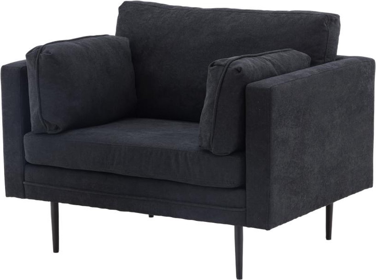 Svea Kora fauteuil - linnen - zwart