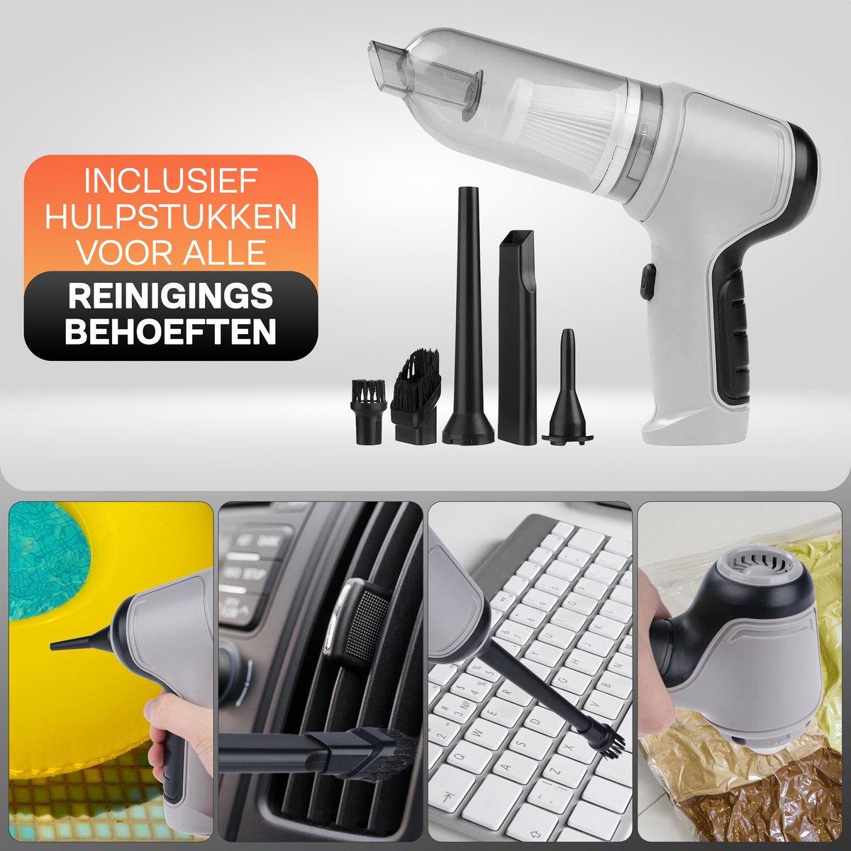 Krachtige Snoerloze Kruimeldief met 5 Opzetstukken - afbeelding 3