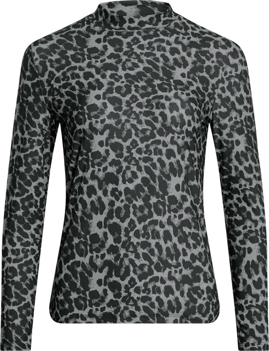 Foto: Vila t shirt vileoa l s high neck top noos 14066134 glacier gray leo dames maat xl
