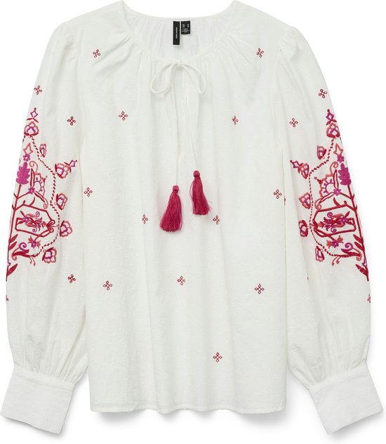 Chemisier Vero Moda Vmhiba Ls Top Wvn Spe 10303752 Blanc White/carbaret E Femme Taille - M