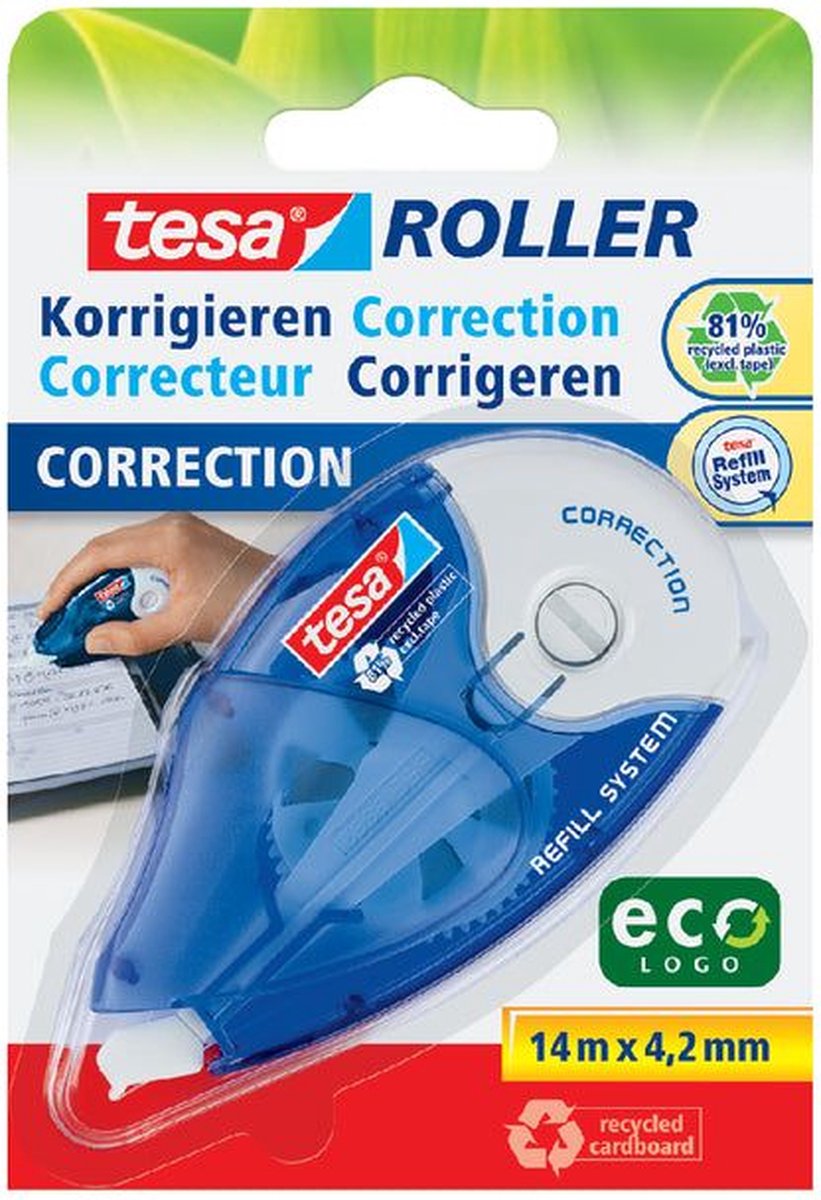 Tesa Correctietape tesa eco 4.2mm navulbaar blister | 5 stuks Wit