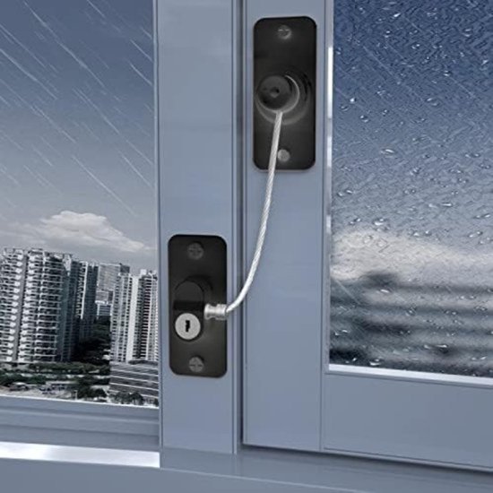 Foto: Window security lock 2pcs window limit locks self adhesive for upvc window locks no drilling fridge lock with key child pet bedroom door locks for child safe