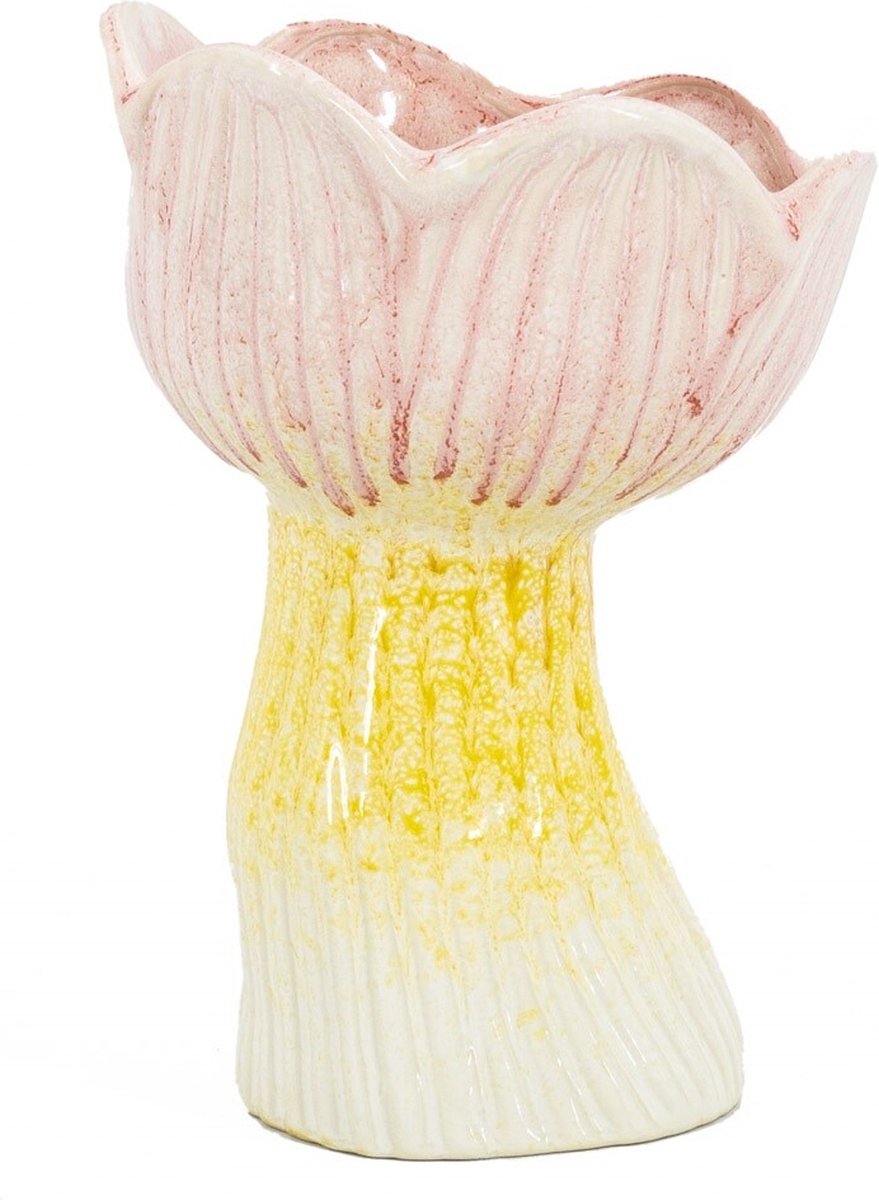 homebound by ky Aardewerk vaas tulp roze | 10x8,5x6,8cm | bloemenvaas keramiek bloem roze Multi