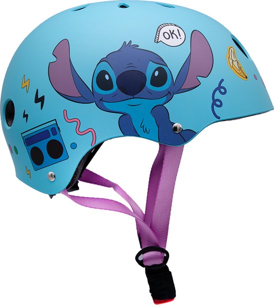 Fietshelm Kinderen Jongens en Meisjes Stitch Kinderhelm 52-56 cm Blauw