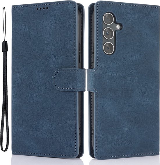 Coverup Book Case - Convient pour Samsung Galaxy A35 Case - Blauw