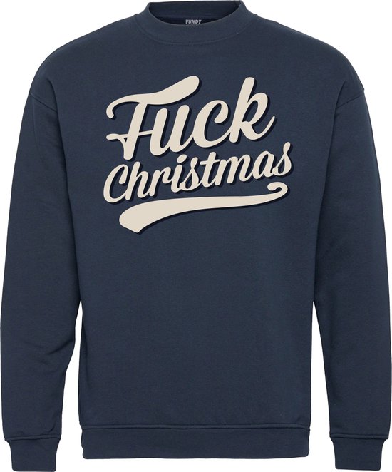 Kersttrui Fuck Christmas | Foute Kersttrui Dames Heren | Kerstcadeau volwassenen | Kerst | Navy | maat L