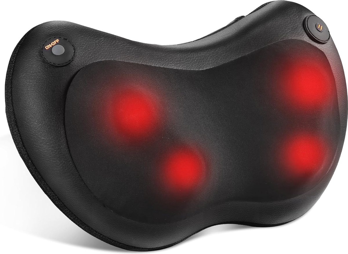 Goedkoopste Massagekussen met Warmtefunctie voor Nek, Rug en Schouders - Elektrische 3D Shiatsu Massager met Verlengingsriem