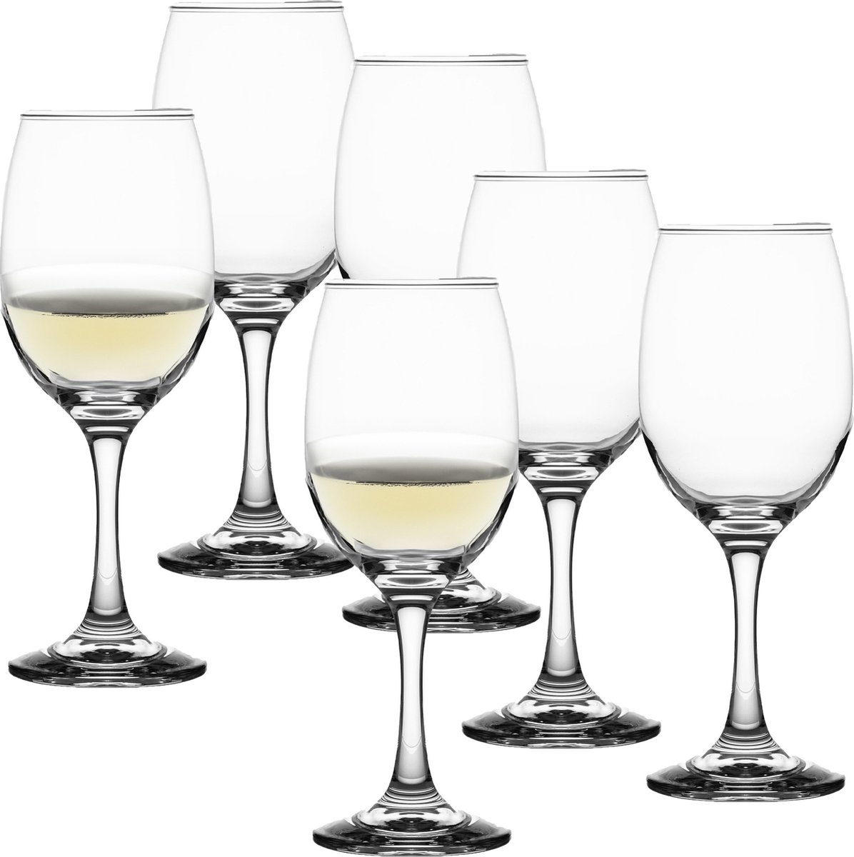 Uniglass Wijnglazen Queen - 12x stuks - witte wijnglazen - 365 ml