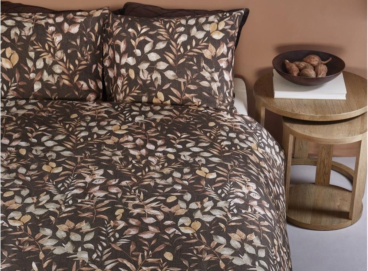 Riviera Maison Faded Fall dekbedovertrek - Lits-Jumeaux XL - 260x200/220 - Bruin
