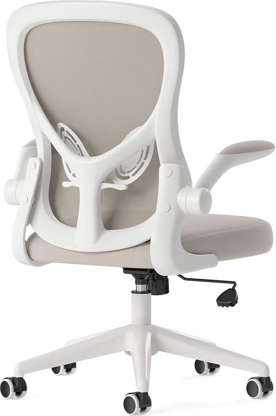 Inter Link - Bureaustoel met armleuningen - Bureaustoel - Ergonomische bureaustoel - Bureaustoel - In hoogte verstelbaar - Ademend - Wit en zwart Inter Link - Bureaustoel met armleuningen - Bureaustoel - Ergonomische bureaustoel - Bureaustoel - In hoogte verstelbaar - Ademend - Wit en zwart