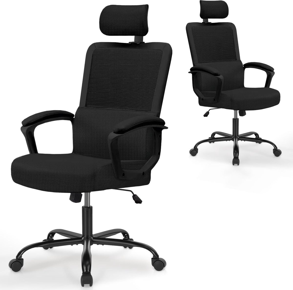 Goodivery ® Ergonomische Bureaustoel met Verstelbare Rugleuning en Voetsteun voor Optimaal Comfort