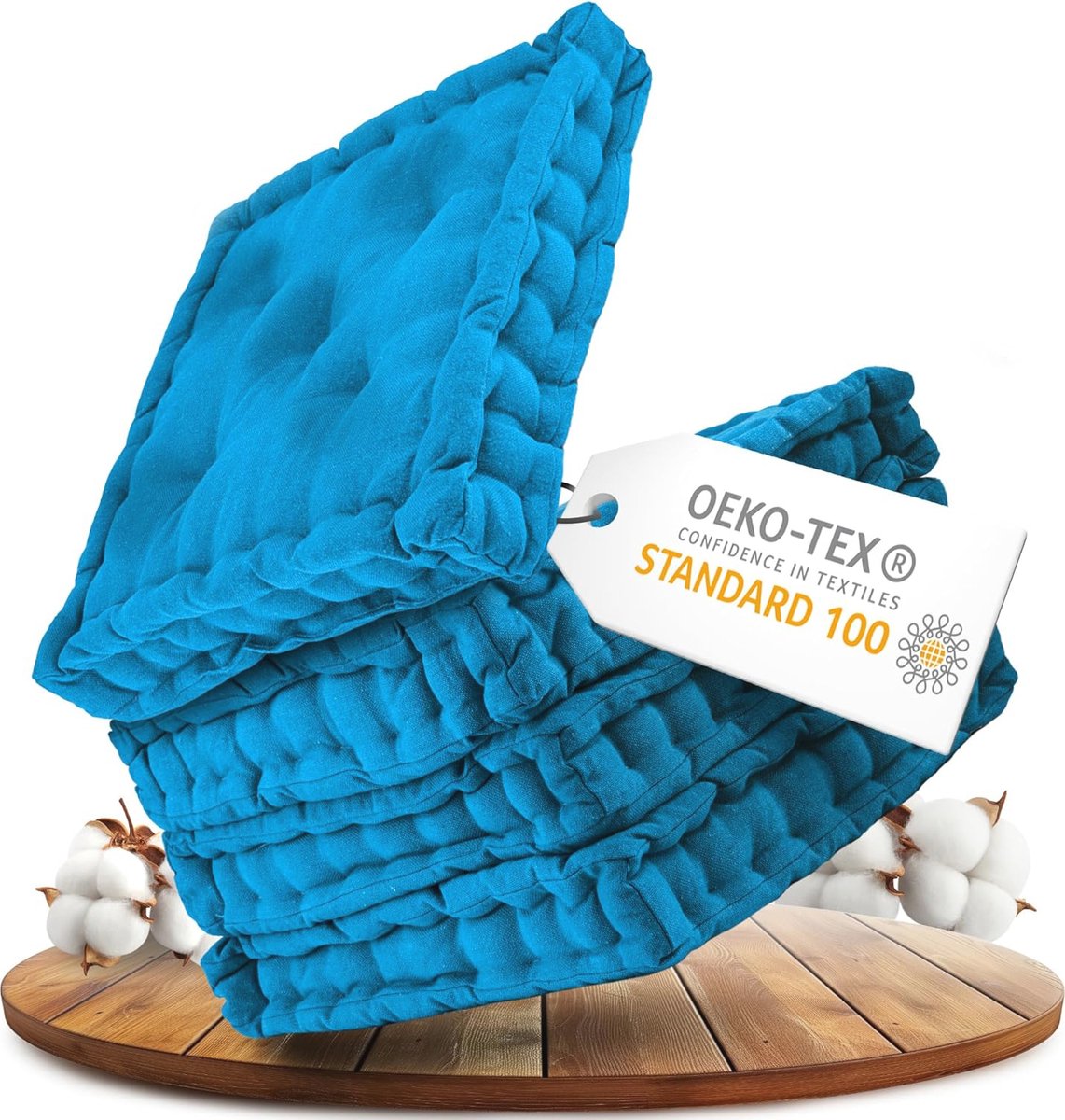 Set van 4 Stoelkussens 40 x 40 cm - Comfortabele Zitkussens voor Binnen en Buiten