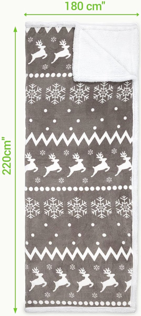 XXL warme fleece deken - Knuffeldeken 180 x 220 cm - Wasbaar en fluweelzacht voor op de bank — cadeau in Wonen & Interieur - foto 3