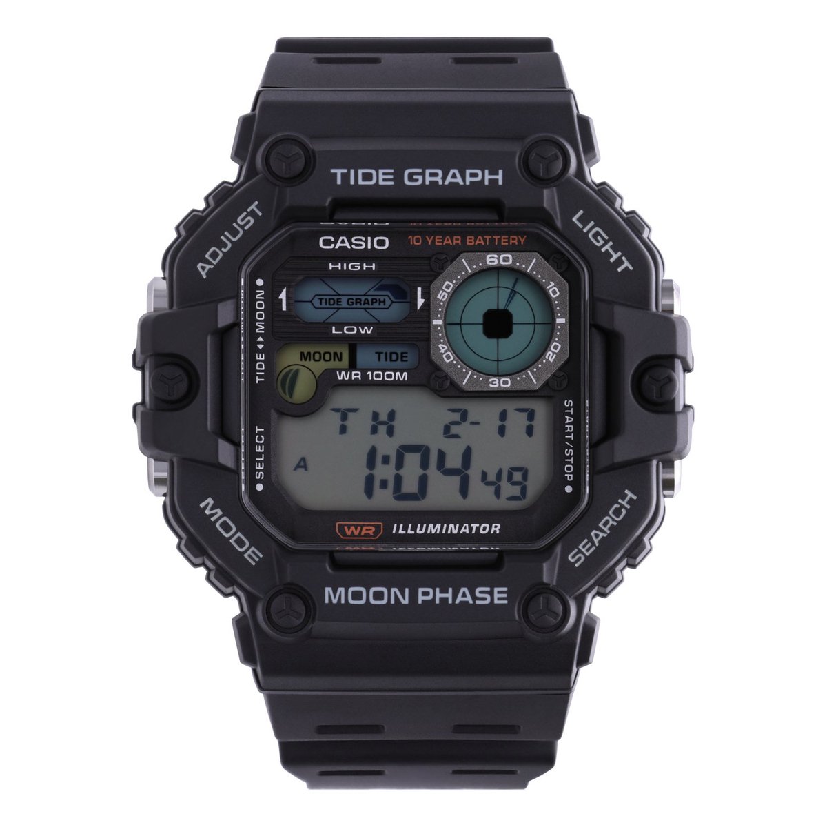 Casio Casio Collection WS-1700H-1AVEF Horloge - Kunststof - Zwart - Ø 48 mm