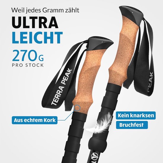 Telescopische Wandelstokken voor Hiking en Nordic Walking - Lichtgewicht en Instelbaar