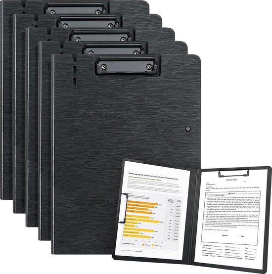 Inovra ® Stijlvolle Opvouwbare A4 Documentenmap met Dubbele Klemmen ...